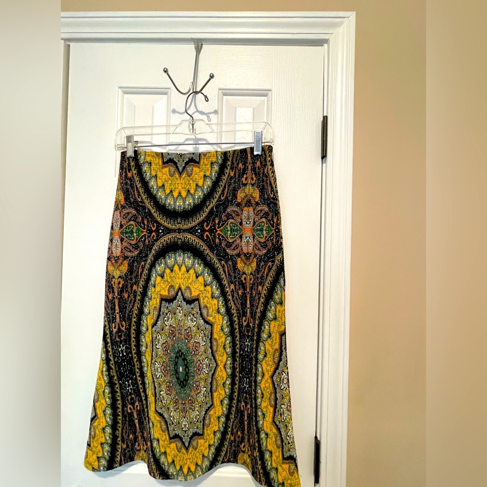 COPY - Unique printed stretch crepe skirt.